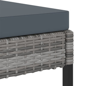 13-tlg. Garten-Essgruppe mit Kissen Poly Rattan Grau