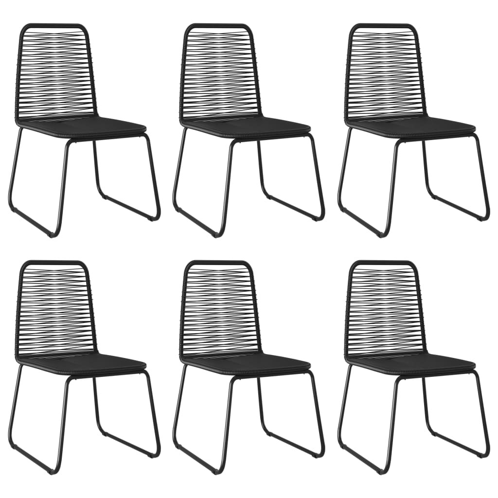vidaXL Garden Chairs 6 pcs Poly Rattan Black
