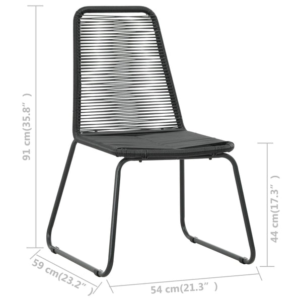 vidaXL Garden Chairs 6 pcs Poly Rattan Black