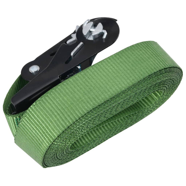 vidaXL Ratchet Tie-Down Straps 4 pcs 800 daN 6 m Green