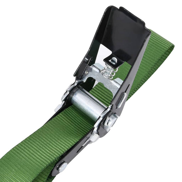 vidaXL Ratchet Tie-Down Straps 4 pcs 800 daN 6 m Green