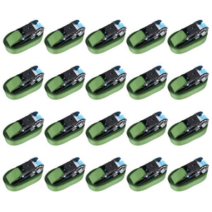 vidaXL Ratchet Tie-Down Straps 20 pcs 800 daN 6 m Green