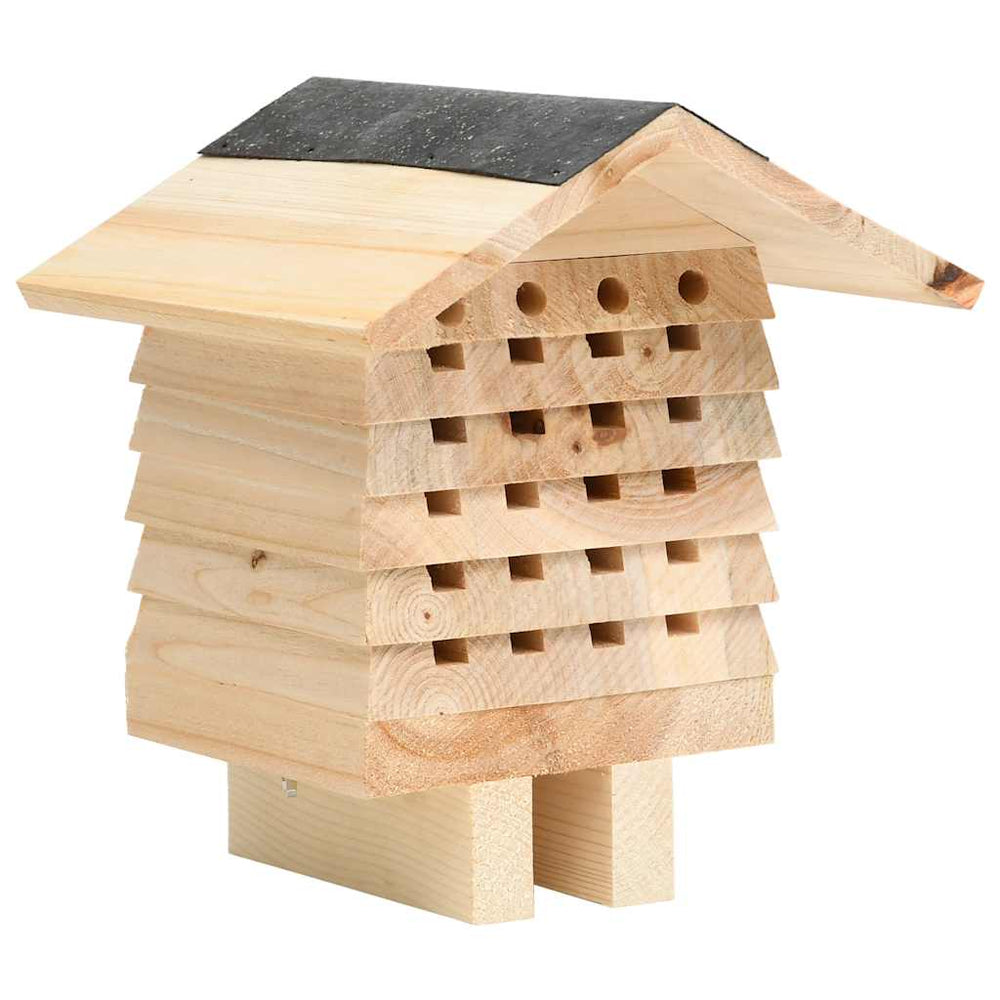 vidaXL Bee House Fir Solid Wood 22x20x20 cm