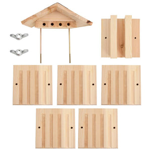 vidaXL Bee House Fir Solid Wood 22x20x20 cm