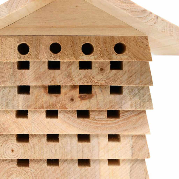 vidaXL Bee House Fir Solid Wood 22x20x20 cm