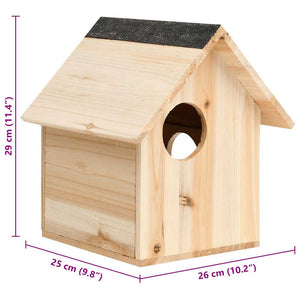 vidaXL Squirrel House Solid Fir Wood 26x25x29 cm
