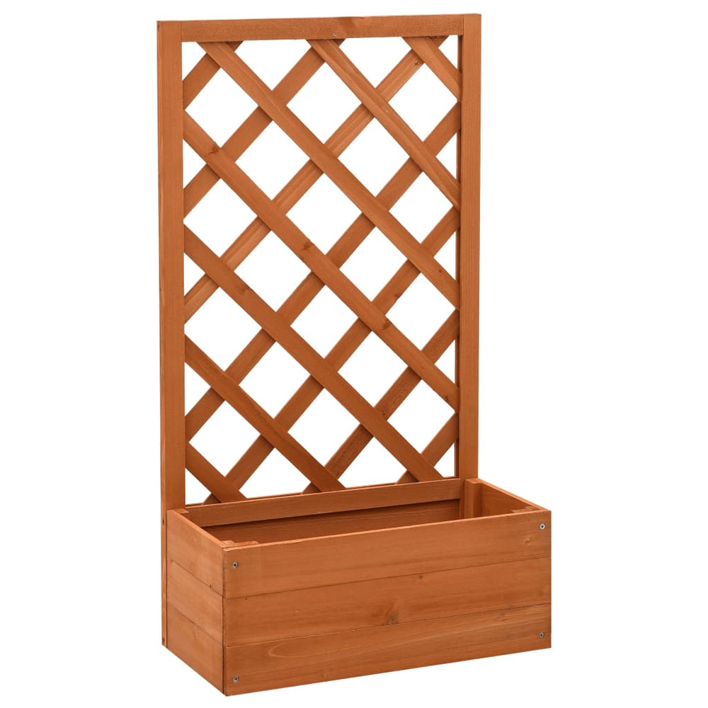vidaXL Garden Trellis with Planter Orange 50x25x90 cm Firwood