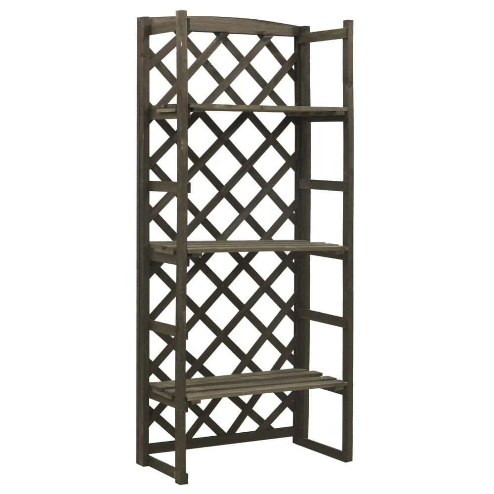 vidaXL Rack Trellis Grey 60x30x140 cm Solid Fir Wood