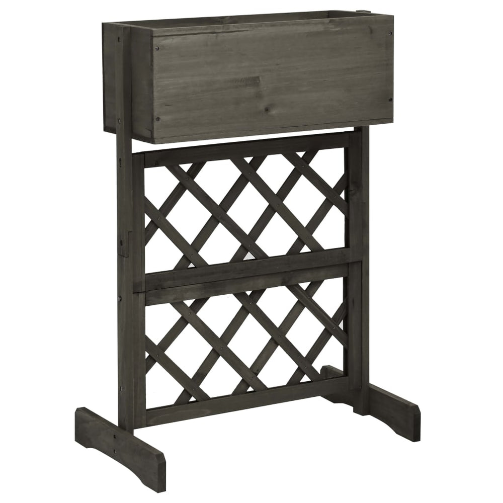 vidaXL Garden Trellis with Planter Box Grey 45x30x74 cm Firwood