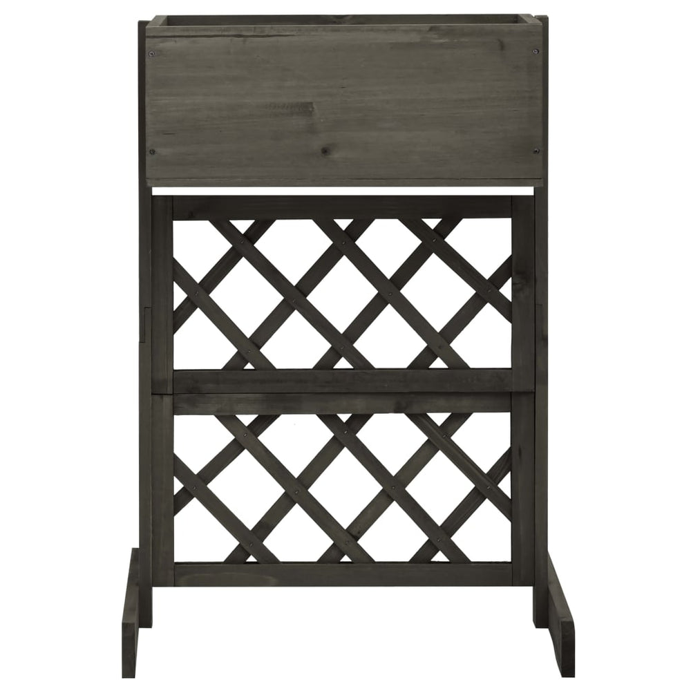 vidaXL Garden Trellis with Planter Box Grey 45x30x74 cm Firwood