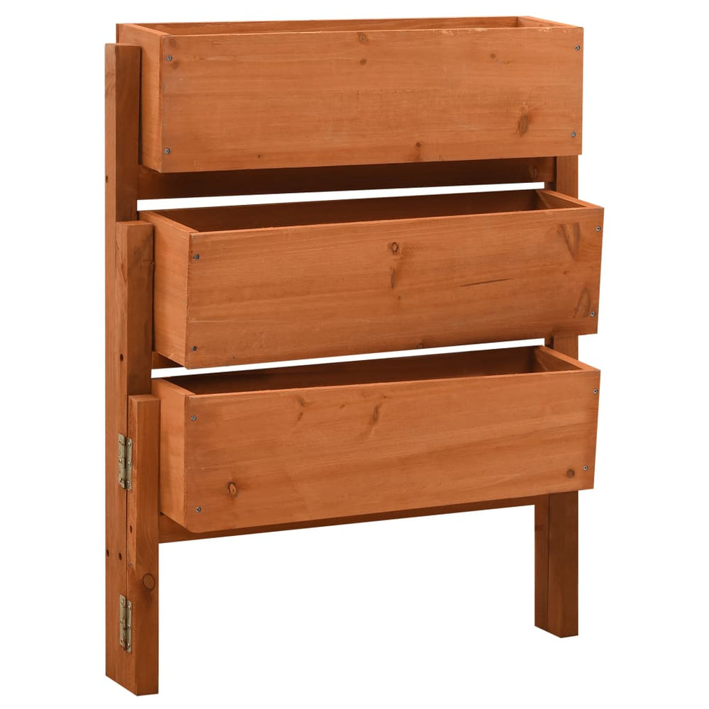 vidaXL Foldable Planter Orange 60x14x75 cm Solid Firwood