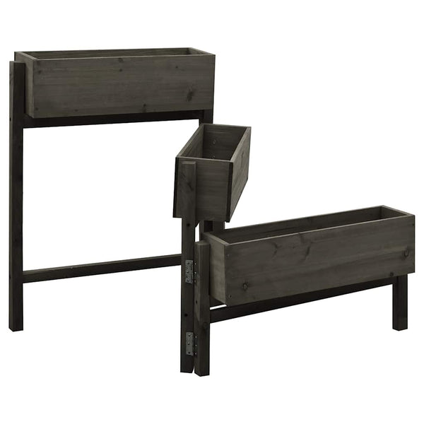 vidaXL Foldable Planter Grey 60x14x75 cm Solid Firwood