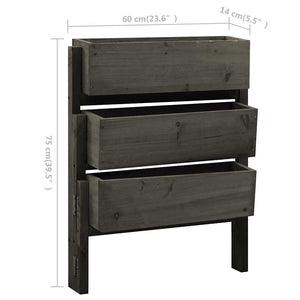 vidaXL Foldable Planter Grey 60x14x75 cm Solid Firwood