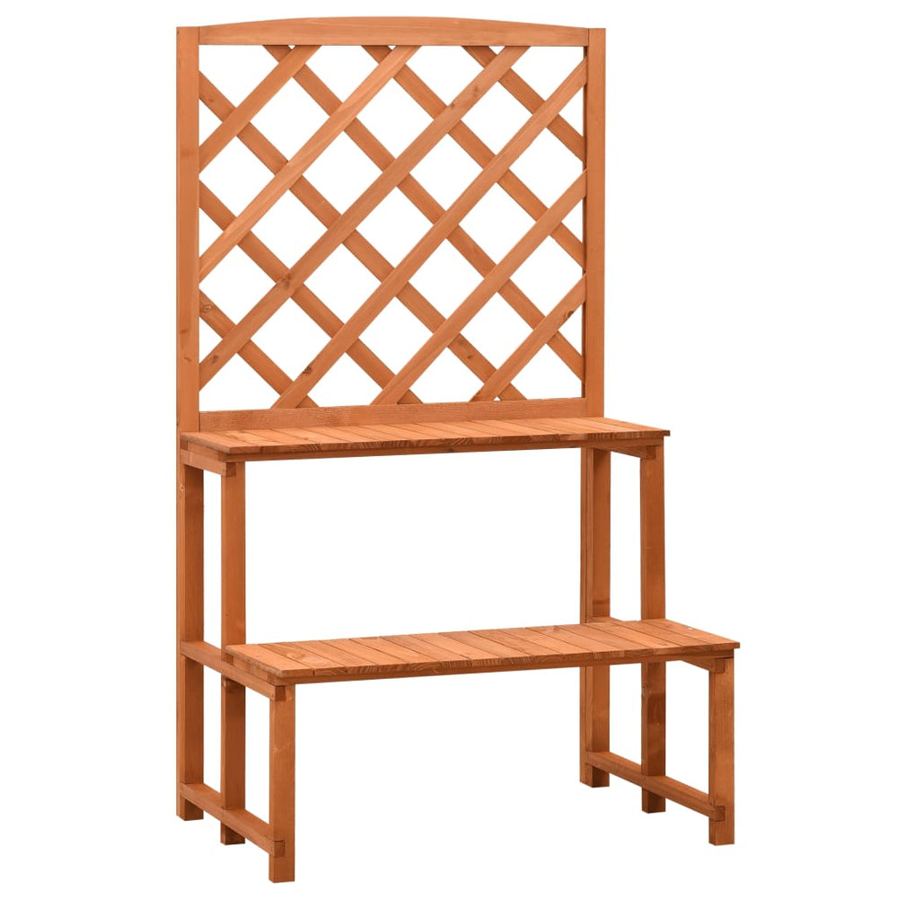vidaXL Flower Ladder with Trellis Orange 70x42x120cm Solid Fir Wood