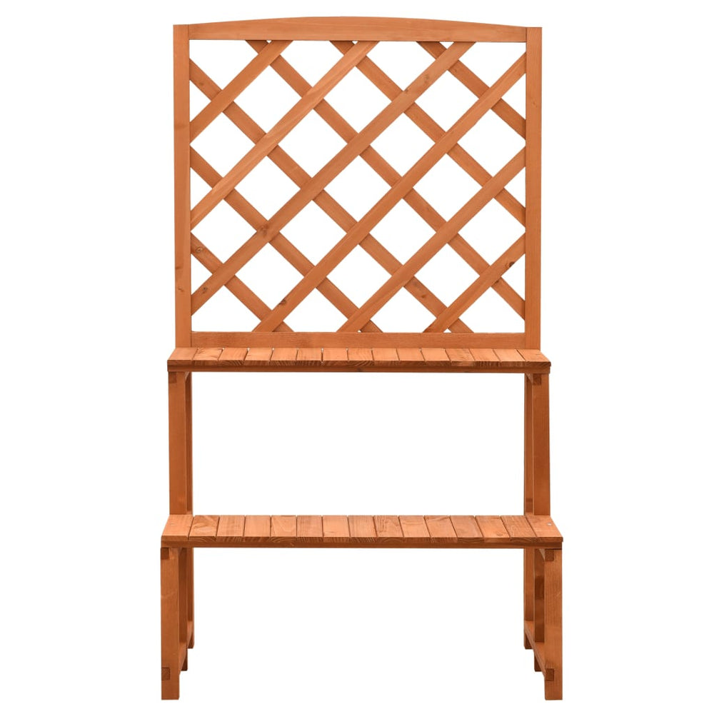 vidaXL Flower Ladder with Trellis Orange 70x42x120cm Solid Fir Wood