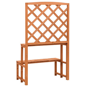 vidaXL Flower Ladder with Trellis Orange 70x42x120cm Solid Fir Wood