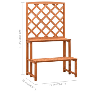 vidaXL Flower Ladder with Trellis Orange 70x42x120cm Solid Fir Wood