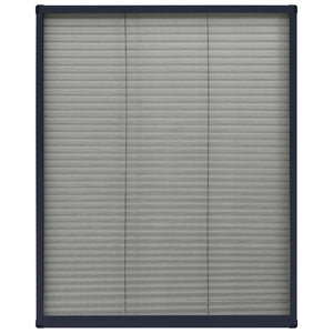 Insektenschutz-Plissee für Fenster Aluminium Anthrazit 60x80cm