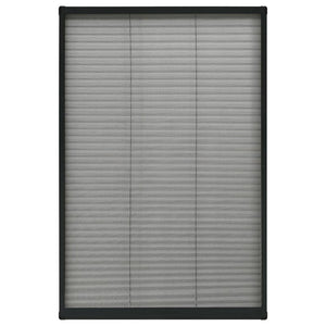 Insektenschutz-Plissee für Fenster Aluminium Anthrazit 80x160cm