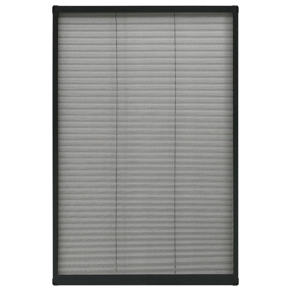 Insektenschutz-Plissee für Fenster Aluminium Anthrazit 80x160cm