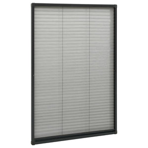 Insektenschutz-Plissee für Fenster Aluminium Anthrazit 80x160cm