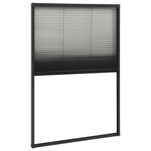 Insektenschutz-Plissee für Fenster Aluminium Anthrazit 80x160cm