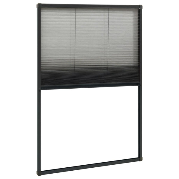 Insektenschutz-Plissee für Fenster Aluminium Anthrazit 80x160cm