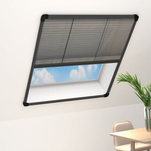 Insektenschutz-Plissee für Fenster Aluminium Anthrazit 80x160cm