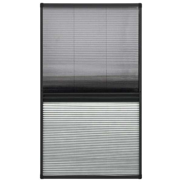 vidaXL Pleated Insect Screen for Windows Aluminum 80x160 cm with Blind