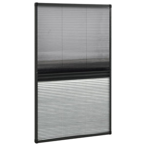 vidaXL Pleated Insect Screen for Windows Aluminum 80x160 cm with Blind