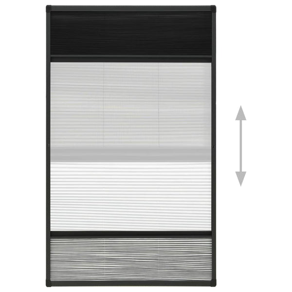vidaXL Pleated Insect Screen for Windows Aluminum 80x160 cm with Blind