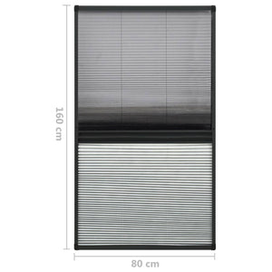vidaXL Pleated Insect Screen for Windows Aluminum 80x160 cm with Blind