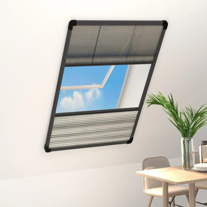 vidaXL Pleated Insect Screen for Windows Aluminum 80x160 cm with Blind