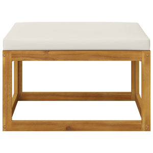 vidaXL 4-piece Garden Lounge Set with Cushions Cream Solid Acacia Wood
