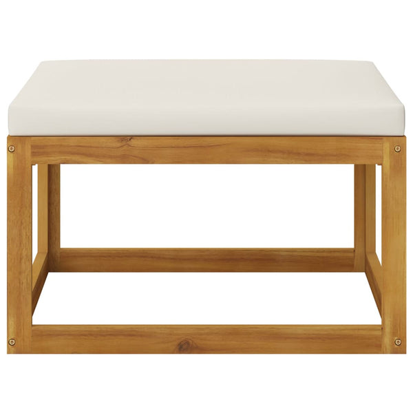 vidaXL 4-piece Garden Lounge Set with Cushions Cream Solid Acacia Wood