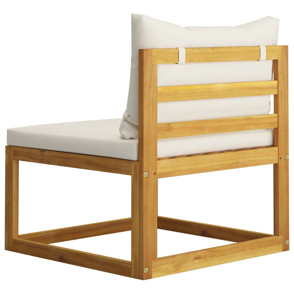 vidaXL 4-Seater Garden Sofa with Cushions Cream Solid Acacia Wood