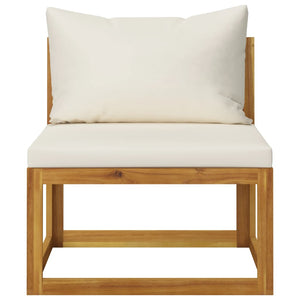 vidaXL 4-Seater Garden Sofa with Cushions Cream Solid Acacia Wood