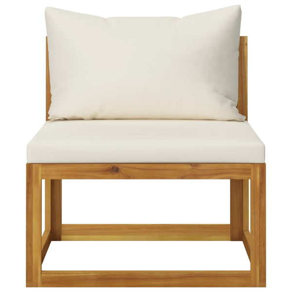 vidaXL 4-Seater Garden Sofa with Cushions Cream Solid Acacia Wood