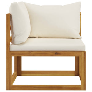 vidaXL 5-piece Garden Lounge Set with Cushions Cream Solid Acacia Wood