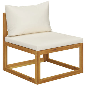 vidaXL 6-piece Garden Lounge Set with Cushions Cream Solid Acacia Wood