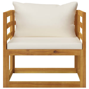 vidaXL 7-piece Garden Lounge Set with Cushions Cream Solid Acacia Wood