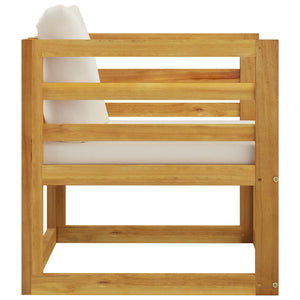 vidaXL 7-piece Garden Lounge Set with Cushions Cream Solid Acacia Wood