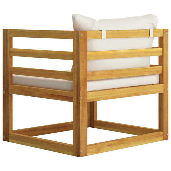 vidaXL 7-piece Garden Lounge Set with Cushions Cream Solid Acacia Wood