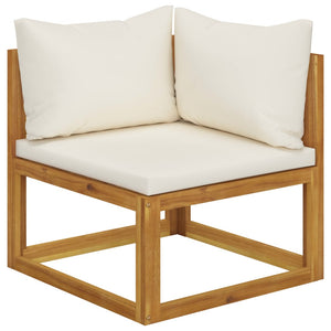 vidaXL 11-Piece Garden Lounge Set with Cushions Cream Solid Acacia Wood