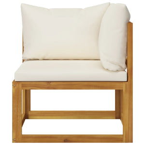 vidaXL 11-Piece Garden Lounge Set with Cushions Cream Solid Acacia Wood
