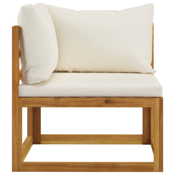 vidaXL 11-Piece Garden Lounge Set with Cushions Cream Solid Acacia Wood