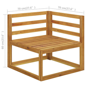 vidaXL 11-Piece Garden Lounge Set with Cushions Cream Solid Acacia Wood