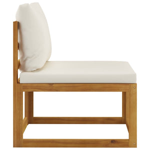 vidaXL 12-piece Garden Lounge Set with Cushions Cream Solid Acacia Wood