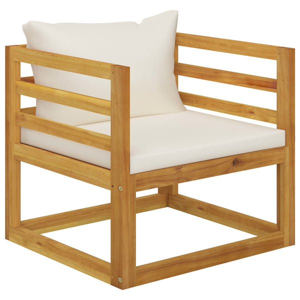 vidaXL 12-piece Garden Lounge Set with Cushions Cream Solid Acacia Wood
