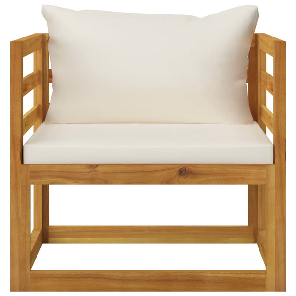 vidaXL 12-piece Garden Lounge Set with Cushions Cream Solid Acacia Wood